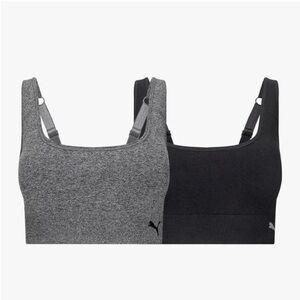 New PUMA 2-Pack Seamless Sports Bra with Adjustable Straps and Removable Pads